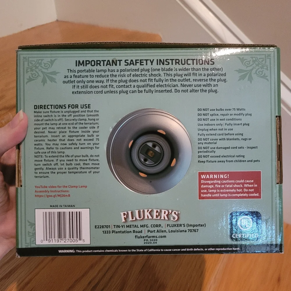 NEW Fluker's Deluxe Clamp Lamp with Dimmer